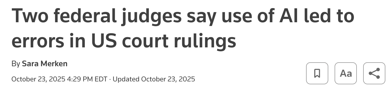 News clip about made-up legal rulings